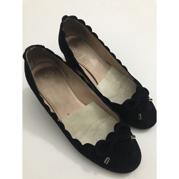 Kate Spade Black Kid Suede Pump/ Shoes Size 6M Black Color - Picture 3 of 13